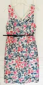 Motherhood Maternity A-Line Floral Multicolor Layer Belt Sleeveless Dress Small - Picture 1 of 5