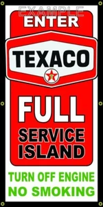 Letrero de vinilo vintage de 3'X6' isla de servicio completo de Texaco (240) - Imagen 1 de 1