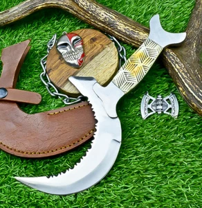 Handmade Crescent Half-Moon Ritual Knife, Unique Curved Blade W/SHEATH SN-1069 - Picture 1 of 9
