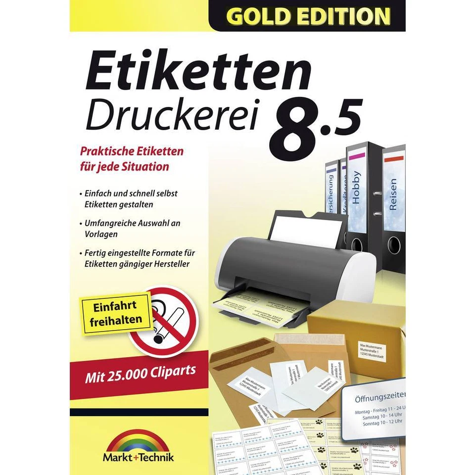 Markt & Technik Etiketten Druckerei 8.5 Gold Edition Vollversion, 1 Lizenz - Bild 1 von 1