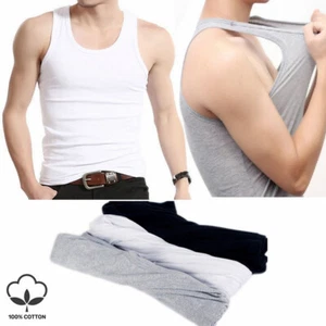 3-12 Packs For Mens 100% Cotton Tank Top A-Shirt Wife-Beater Ribbed Undershirt - Picture 1 of 13