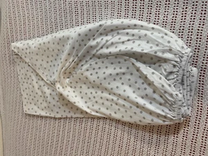 BABIES RUS 100 % Cotton White & Gray Polka Dots Crib Sheets - Picture 1 of 11