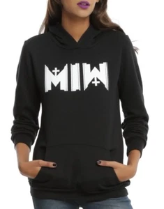 Felpa con cappuccio pullover donna ragazza logo MIW Motionless in bianco NUOVO 100% autentico - Foto 1 di 2