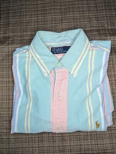 Polo Ralph Lauren Vintage Men's Striped Multicolor Button-Down Shirt-Sz 16.5/33 - Picture 1 of 10