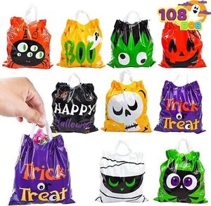 JOYIN 108 Pcs Halloween Drawstring Treat Bags with 9 Character Designs - Picture 1 of 7