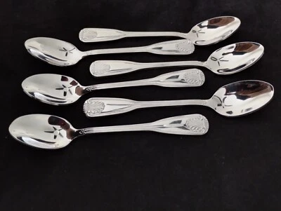 UNIWARE 6 Quality Heavy Demitasse Spoons Set of 6 Coffee Spoon Stainless Steel 1/2 Dozen