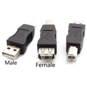 2x USB 2.0 Type A Female to Type B Male USB Printer Extension Adapter Converter - Picture 1 of 10