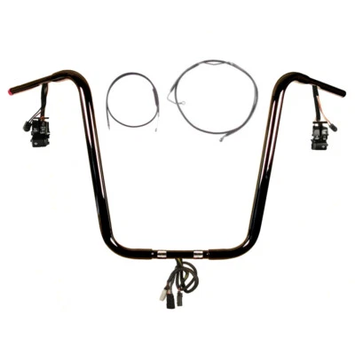 Kit de barra precableada 1 1/4" negra 18" Harley Road Glide 2008-2013 sin crucero con ABS Foto 1 de 2