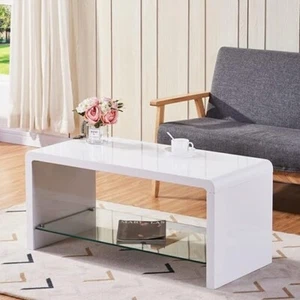 White Gloss Coffee Table Center Tables for Living Room Coffee Table Modern style - Picture 1 of 5