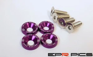 Arandelas y pernos de guardabarros de aluminio púrpura anodizado para Mitsubishi Evo FTO Colt gto - Imagen 1 de 1