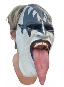 Vintage KISS Gene Simmons Rubber Mask 1997 Paper Magic Cosplay Costume - Picture 1 of 6