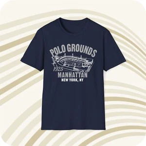 Throwbackmax Polo Grounds 1925 Classic Cut Football T-Shirt - New York Giants - Picture 1 of 6