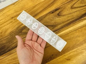 Selenite Charging Station, Etched Cleansing plate, Crystal Holder 6" Bar - Picture 1 of 10