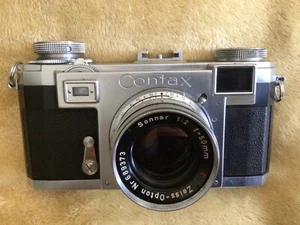 Vtg Zeiss Ikon Contax SLR Camera+Sonnar 1:2 f=50mm Lens Zeiss Opton+Case Tested - Picture 1 of 11