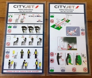 Safety card CONSIGNE de SECURITE CITYJET BAe 146 / avro RJ85 - Photo 1/1