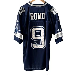 Dallas Cowboys TONY ROMO Blue #9 Authentic NFL Reebok Jersey Size 52 - Picture 1 of 9