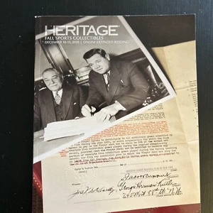 Heritage Fall Sports Collectibles Babe Ruth 12/2020 Auction CATALOG! - Picture 1 of 12