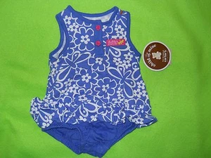 NUEVO ~Child of Mine by Carters Traje de Sol Sin Mangas ~ Talla 0-3 M Estampado Floral Azul - Imagen 1 de 2