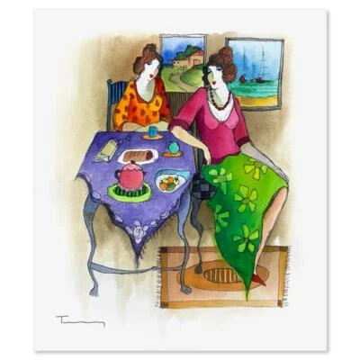 Pintura acuarela original firmada a mano Itzchak Tarkay (1935-2012) medios mixtos Foto 1 de 3