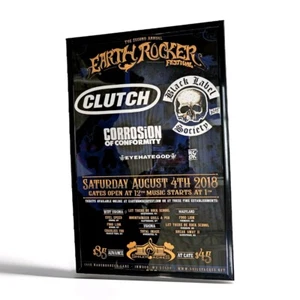 Clutch 2018 Earth Rocker Festival Poster Concerto 11 X 17 Incorniciato - Foto 1 di 2