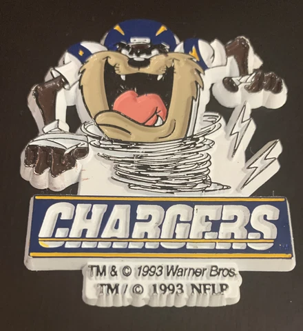 TAZ SAN DIEGO CHARGERS LA LOONEY TUNES Vtg NFL Football MAGNET Standings Board Cover