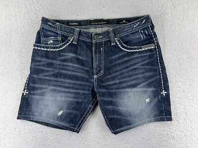 Pantalones Cortos Affliction Hombres 38 Azul Denim Jean Corte Negro Premium Cooper 38x7 LEER Foto 1 de 4