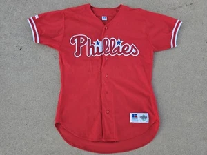 Vintage Russell Athletic Philadelphia Phillies Authentic Jersey Size 44-Red - Picture 1 of 12