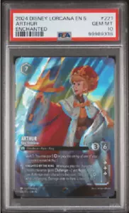 2024 Disney Lorcana EN 5 Enchanted #221 Arthur PSA 10 GEM MINT - Picture 1 of 3