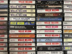 $1 - $5 EACH WILLIE NELSON & HANK WILLIAMS JR CASSETTE TAPES BUILD YOUR OWN LOT - Picture 1 of 104