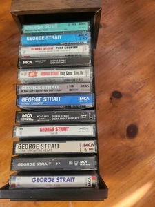 George Strait Cassette Tape Lot + Box 12 Cassettes Incl Livin' It Up - Picture 1 of 9