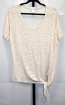 Camiseta suéter Matty M manga corta con corbata lateral inferior estampado animal talla XL Foto 1 de 3