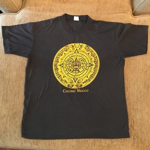 Camiseta De Colección Cozumel México Tequila Joe Calendario Azteca Puntada Única Talla L - Imagen 1 de 9