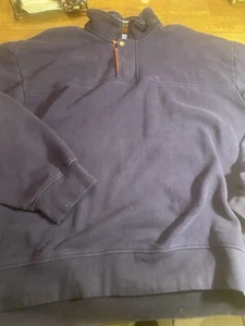 Orvis Signature Collection Sweater Mens XXL Blue  Quarter Zip Snap Button - Picture 1 of 5
