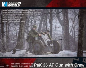 Rubicon Models PaK 36 AT Gun with Crew 1/56 28mm German 3.7cm Anti Tank Gun WWII - Picture 1 of 5