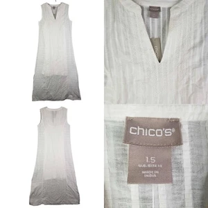 Chicos Dress Maxi Alabaster Off White Sleeveless Womens Size 1.5 US Medium New - Picture 1 of 11