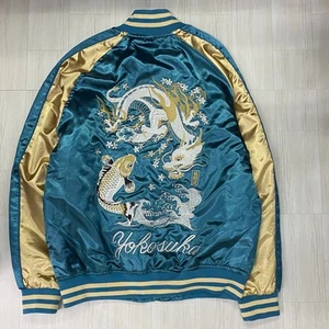 Yokosuka Sukajan Jacket M Padded Dragon Carp Embroidery New - Picture 1 of 9