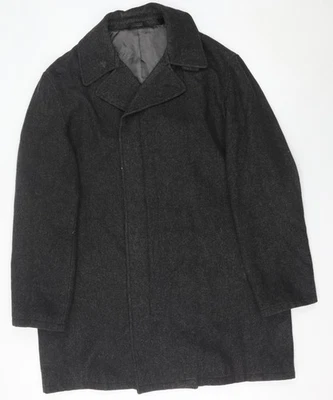 DKNY Men’s Grey Wool Blend Overcoat XL Classic Fit Mid-Length - Image 1 of 4