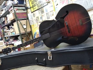 Chitarra Tenore Acustica Vintage Harmony Anni 60 4 Corde Redburst Foro F Restauro/Parti - Foto 1 di 24