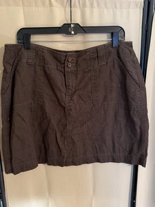 Sonoma Original Skort Mujer 16 Marrón Mezcla de Lino Bolsillos Informal Utilidad Elegante - Imagen 1 de 3
