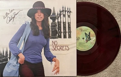Carly Simon No Secrets SIGNED WITH PROOF! Burgundy Vinyl VERY LIMITED! Foto 1 de 4
