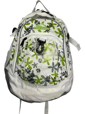 Mochila High Sierra 5420-110 Blanca con Patrones Florales Verde y Gris Años 70 Foto 1 de 4