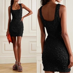 Mara Hoffman schwarzes ärmelloses Laura Popcorn Minikleid Gr. Medium - Bild 1 von 7