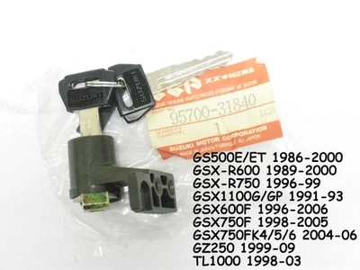 Suzuki GS550 GSX600 GSX750 GSX1100 GSX-R750 TL1000 Seat Lock Key OEM 95700-31840 - Image 1 of 4