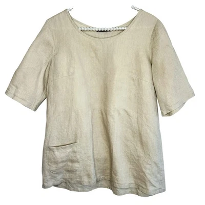 Top de lino Lan Jaenicke para mujer talla 4 = EE. UU. 12 minimalista Lagenlook cuadrado silencioso lujo Foto 1 de 4