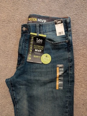 Lee Men's Big & Tall 36 X 36 Extreme Motion MVP Relaxed Straight Leg Blue Jeans  - Image 1 of 4