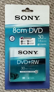 2 CD Sony DVD+RW de 8 cm para videocámara 30 min/1,4 GB nuevos y precintados - Imagen 1 de 4