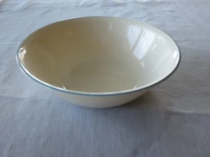 Corning Corelle Symphony Ivory Round Vegetable Serving Bowl With Blue Rim, 8.5" - Afbeelding 1 van 7