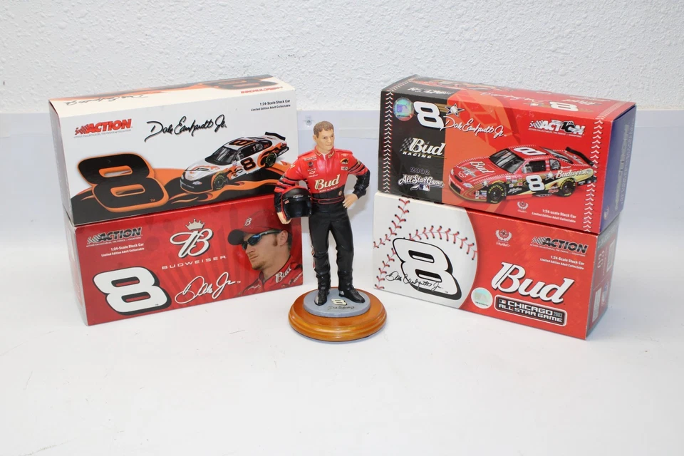 Colección Dale Earnhardt JR de colección 4 #8 coches fundidos a presión y 1 estatuilla 2001 Foto 1 de 4