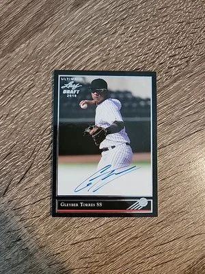 Leaf Ultimate Draft 2018 Gleyber Torres #BG-GT1 Rookie Auto RC Gold Leaf Stars Foto 1 de 4