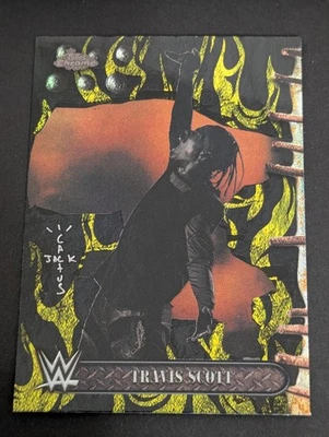 Travis Scott 2025 Topps Chrome Cactus Jack WWE Black Yellow Refractor #100 - Image 1 of 2